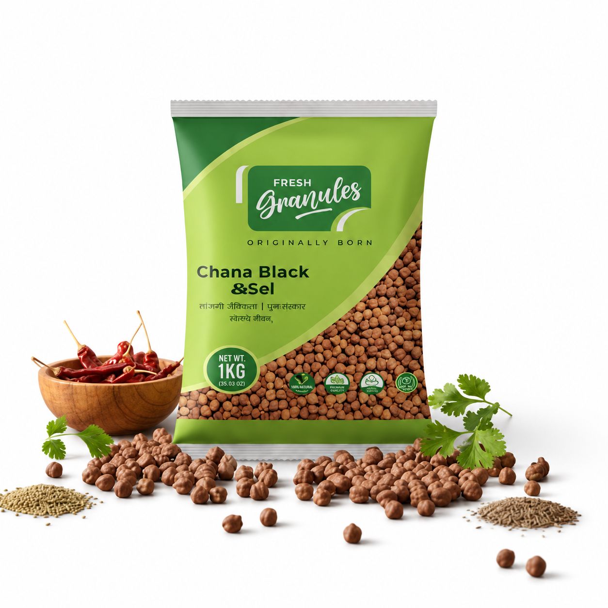 Fresh Granules Black Chick Peas 1kg
