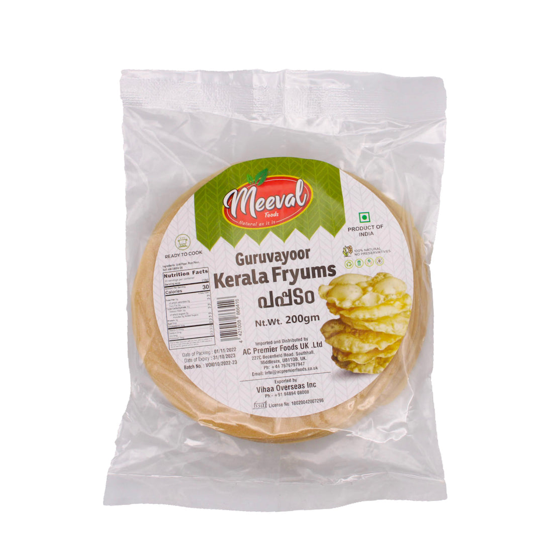 Meeval Pappadam 150gm